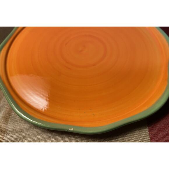 Halloween Ceramic Black & Orange Skeleton Hand Covered Serving Plate, Read All - Picture 7 of 10